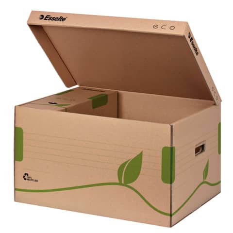 Scatola archivio Esselte ECOBOX container per Boxy 80/100 avana/verde 34,5x24,2x43,9 cm - 623918